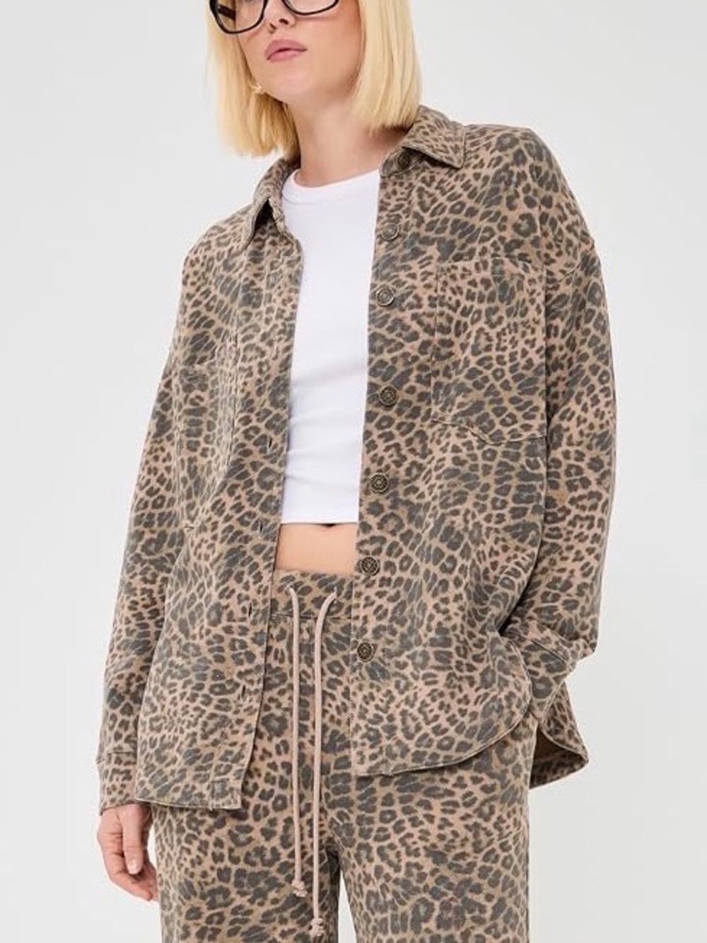 Z Supply All Day Knit Leopard Jacket in Desert Tan